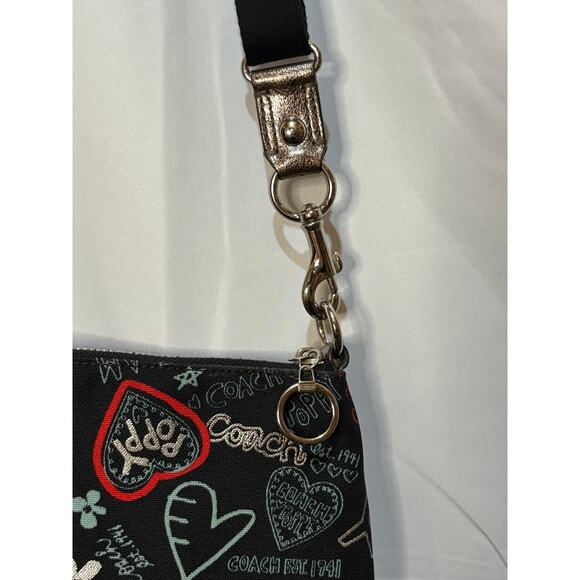 Coach Heart Poppy Purse Tote Graffiti Swing Shoulder Bag Limited Edition - Picture 5 of 9